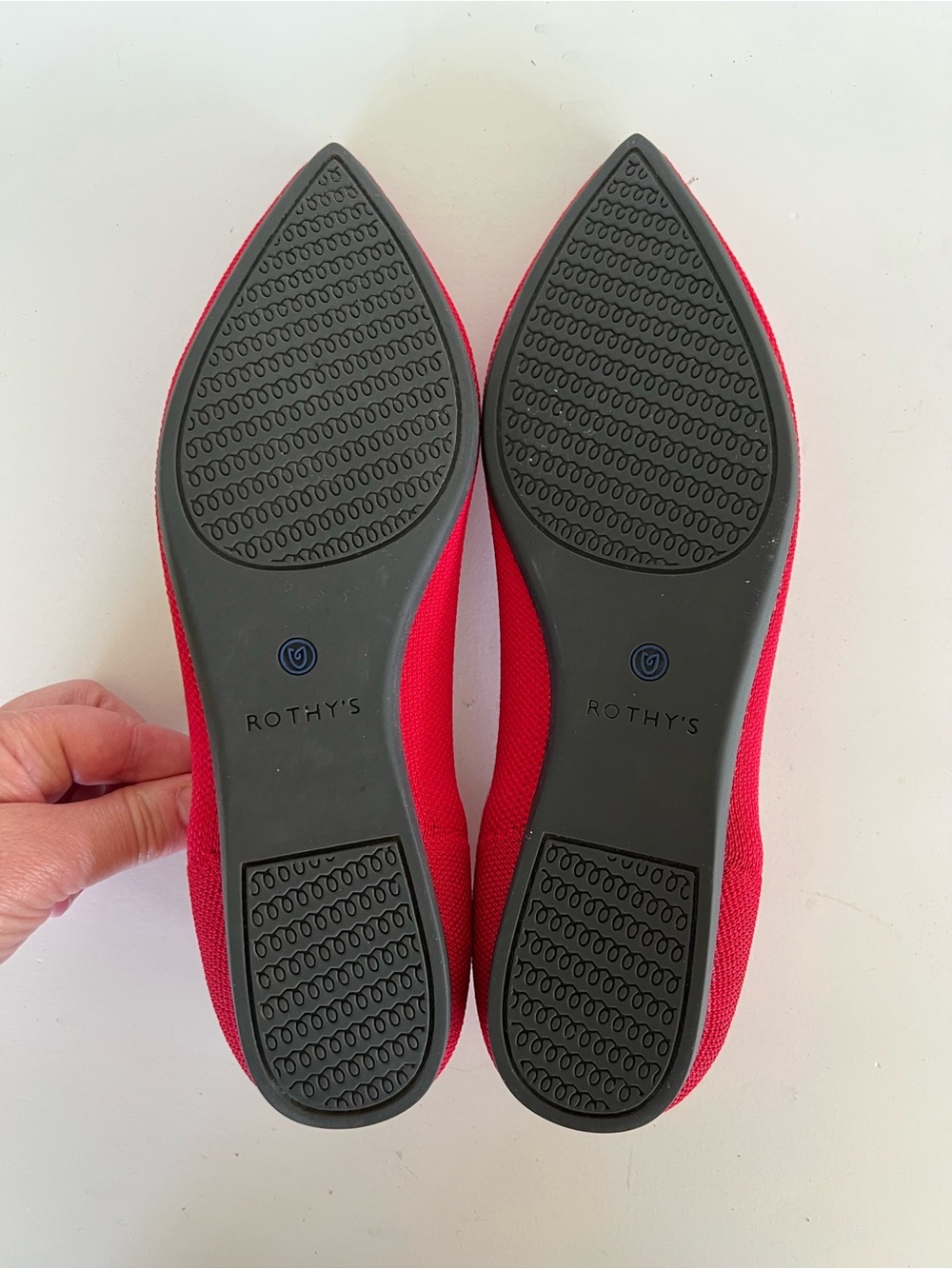 Rothy's The Point Slip On Ballet Flats in Bright Red, size 8.5 - Picture 10 of 13